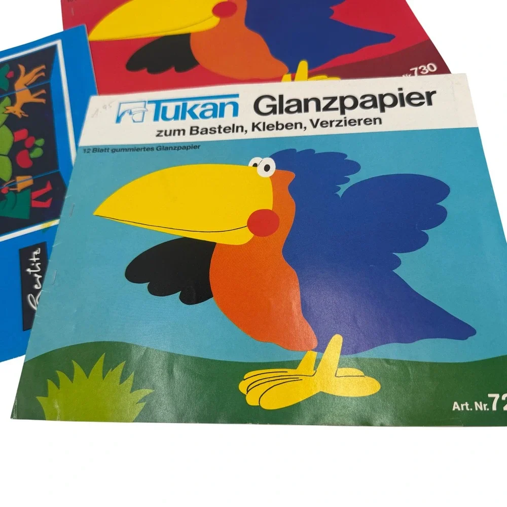 Tukan Herlitz Vintage Craft Paper Pads Set of 3 Multi 1980s 1990s